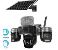 O-KAM-5210 WİFİ SOLAR 3 LENS SİRENLİ 3MP X3  9MP Wi-Fi  kamera LED PANEL WİFİ